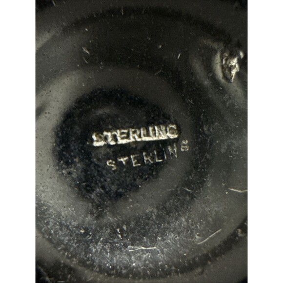 Sterling Silver Circle Marcasite Flower Pendant Necklace 925 Vintage 20" - Picture 6 of 8